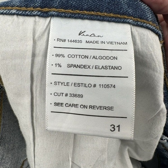 Kancan Women 31 Stretch Distressed Ripped Baggy Comfy High Rise Blue Denim Jeans - Picture 7 of 9